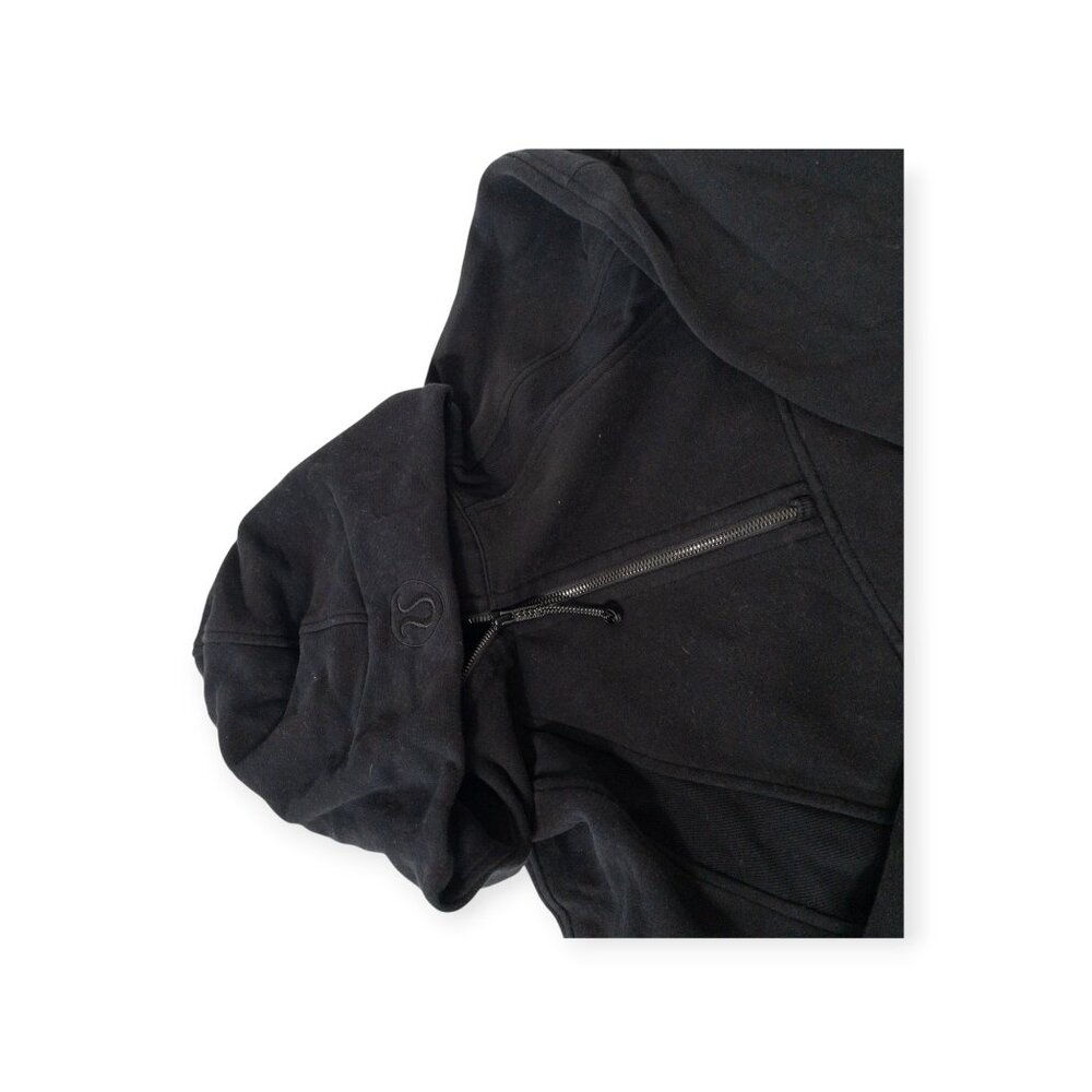 Lululemon Half Zip Hoodie Black Cropped Athleisure SZ XS Scuba Oversized - Picture 5 of 7